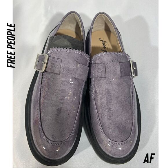FREE PEOPLE MACKENZIE MARY JANE LOAFERS IN PURPLE NEW SIZE 40 - Picture 3 of 10